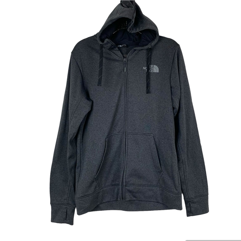 The North Face Mens Dark Gray Hooded Zip Up Jacket